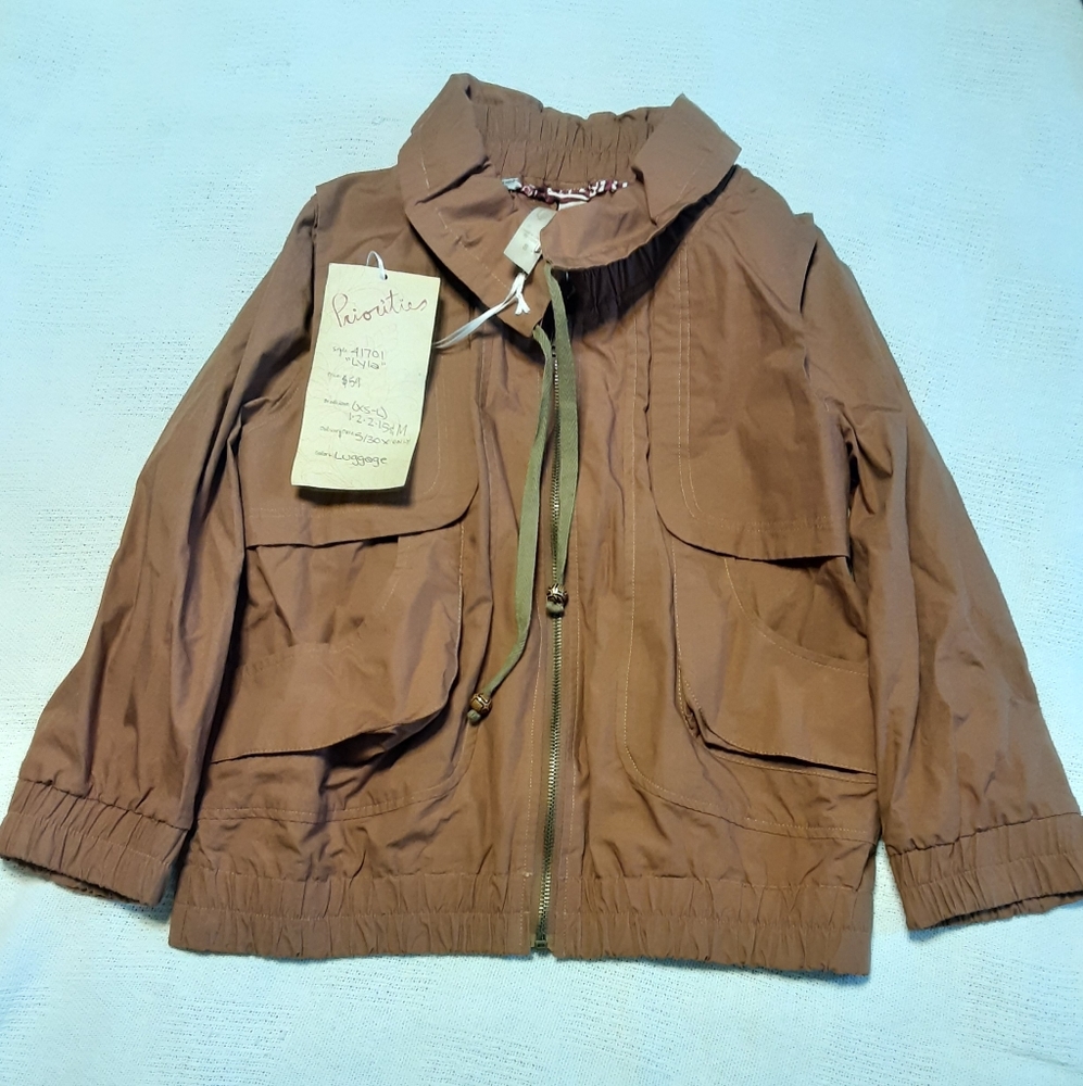 Priorities Women's Lyla Bomber Cotton Jacket 3/4 sleeves... Size small